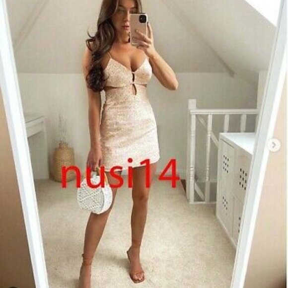 Zara Cutout New Spaghetti Straps Linen Blend Mini Dress Size XL - Picture 7 of 15